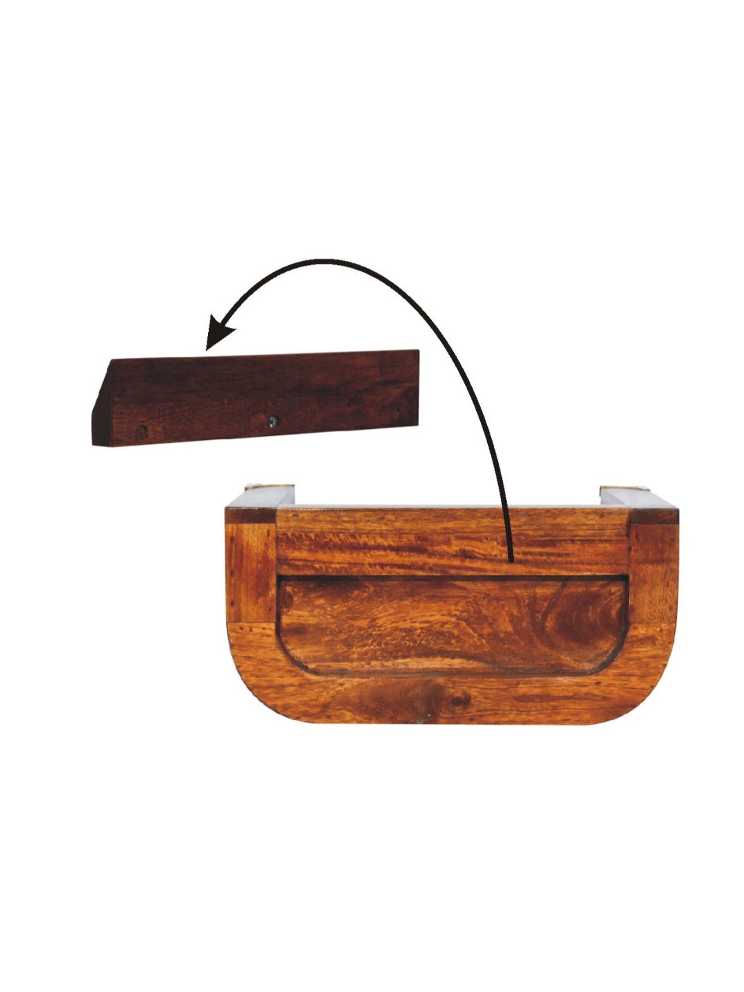 Sleepyhead Ally Teak Brown Sheesham Wood Bedside Table