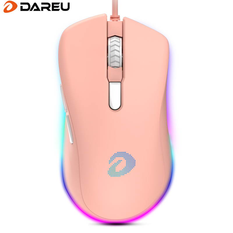 DAREU EM908 Wired Gaming Mouse, 6 Programmable Buttons, Ergonomic RGB Gaming Mouse with 16.8 Million Chroma 7 Backlit for PC, Laptop, and Notebook