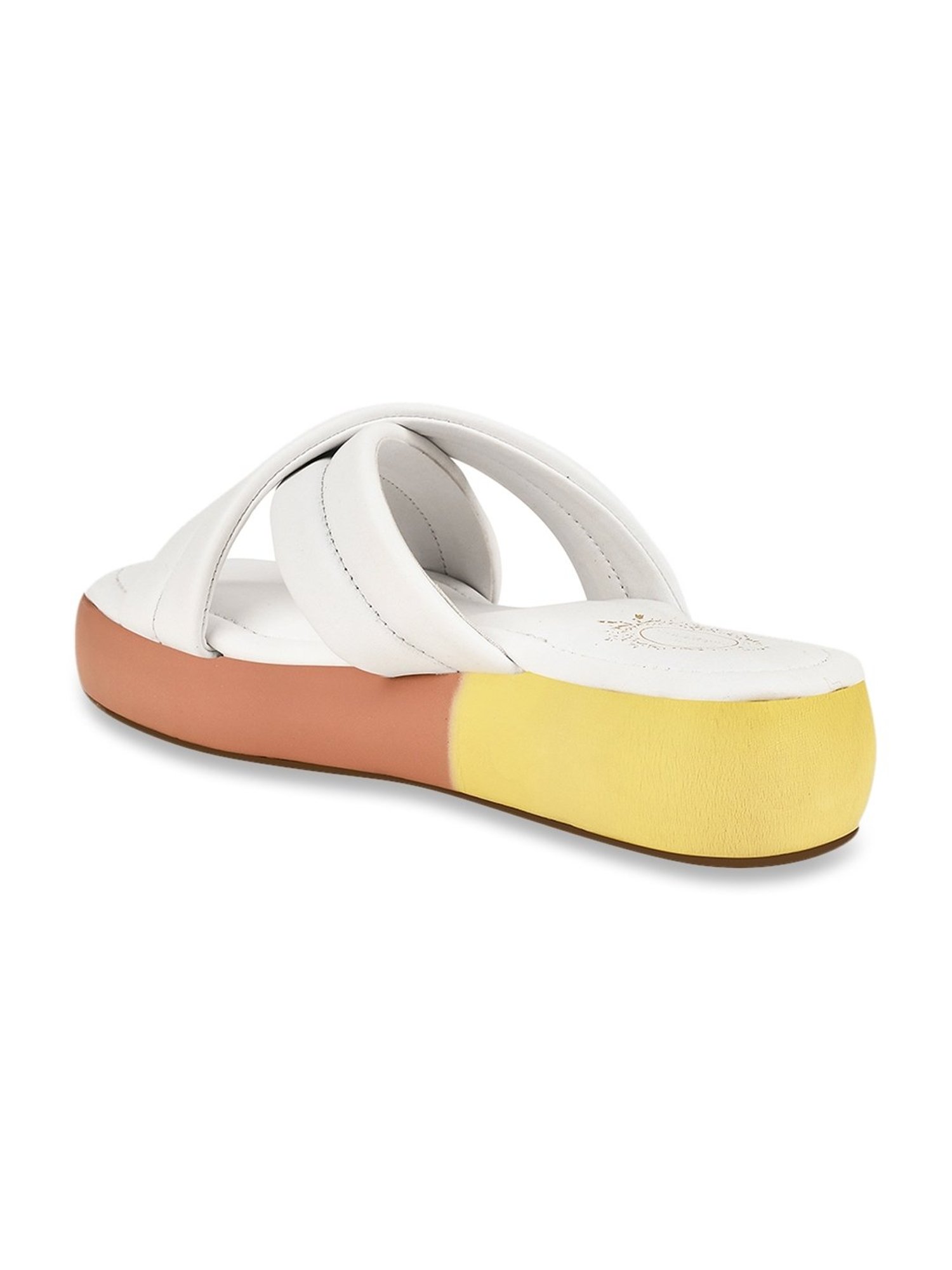 Shoetopia Women's White Cross Strap Sandals