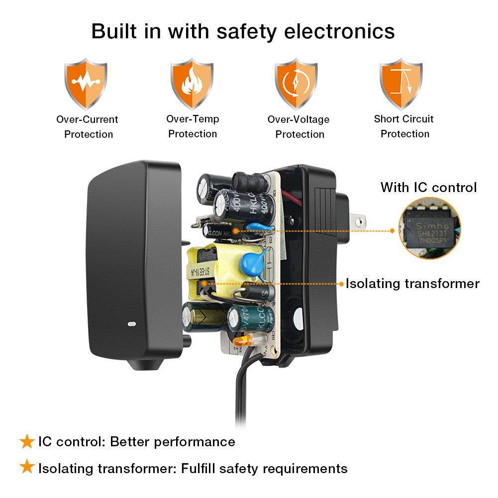 ZOZO 12W 3V 4.5V 5V 6V 7.5V 9V 12V Regulated Multi Voltage Switching Replacement Power AC Adapter for Household Electronics Routers Speakers CCTV Cameras Smart Phone USB Charging Devices