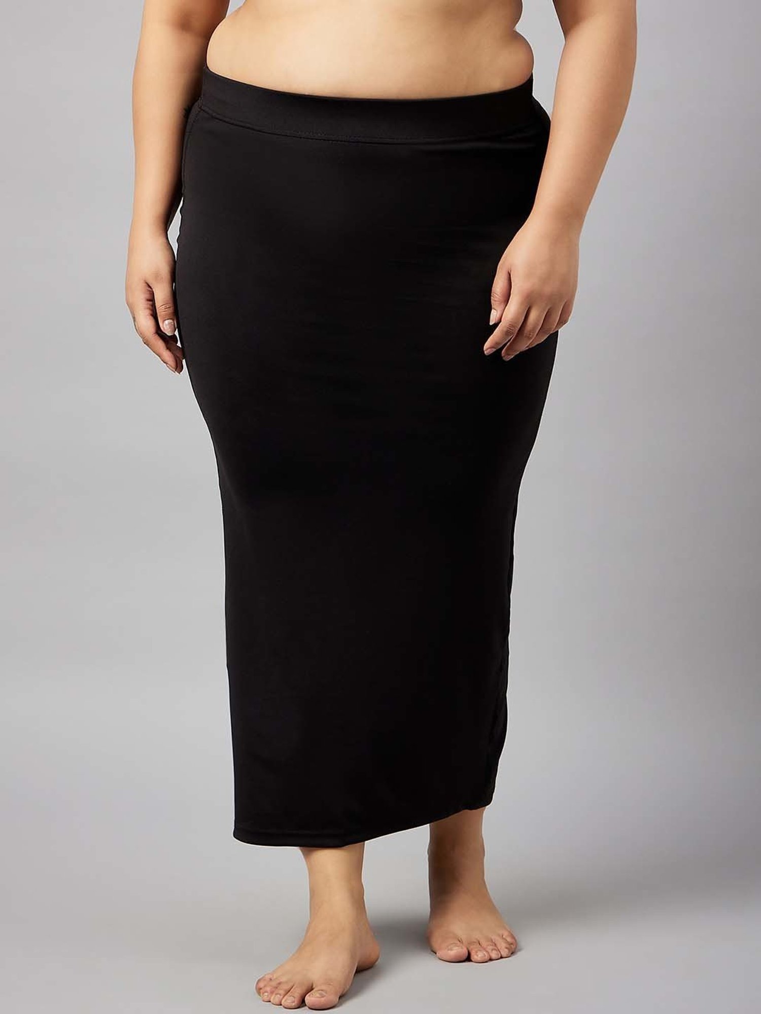 Secrets By ZeroKaata Black & Yellow Plain Saree Shapewear - Pack Of 2