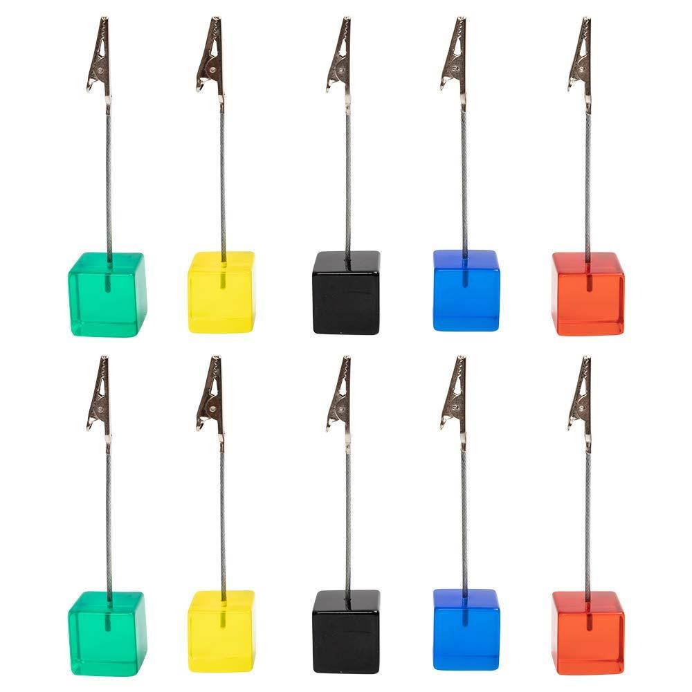 senover 10pcs Table Number Holder Name Place Card Holder Memo Clip Holder Stand Note Holder Pictures Card Paper Menu Clip (colorful)