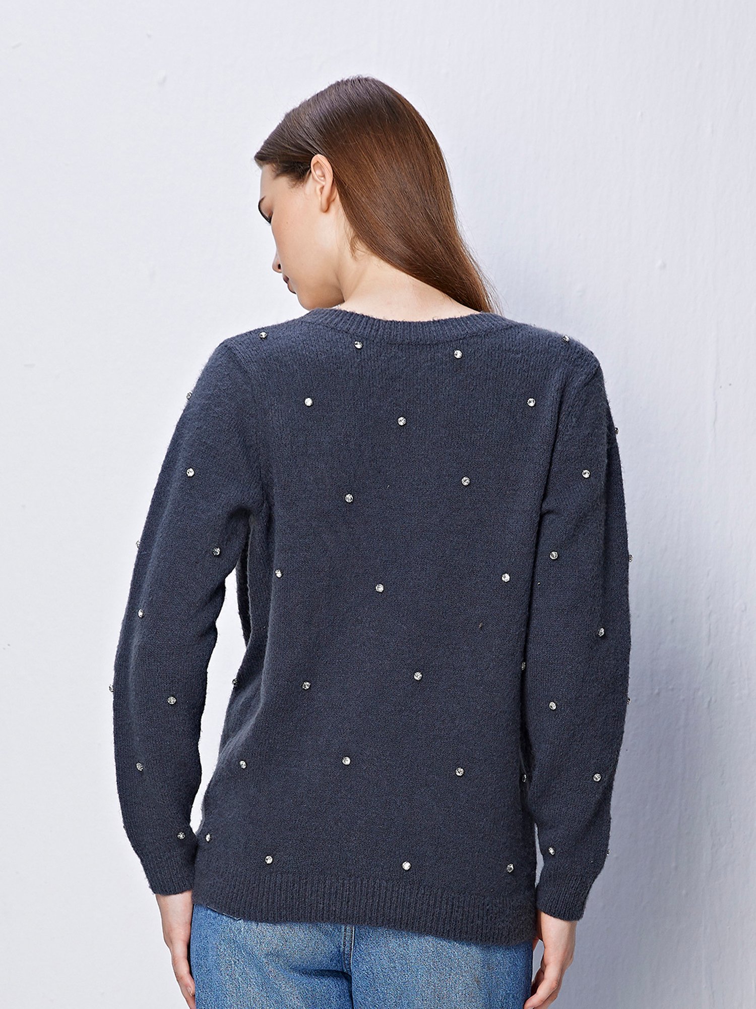 Cover Story Grey Embellished Sweater