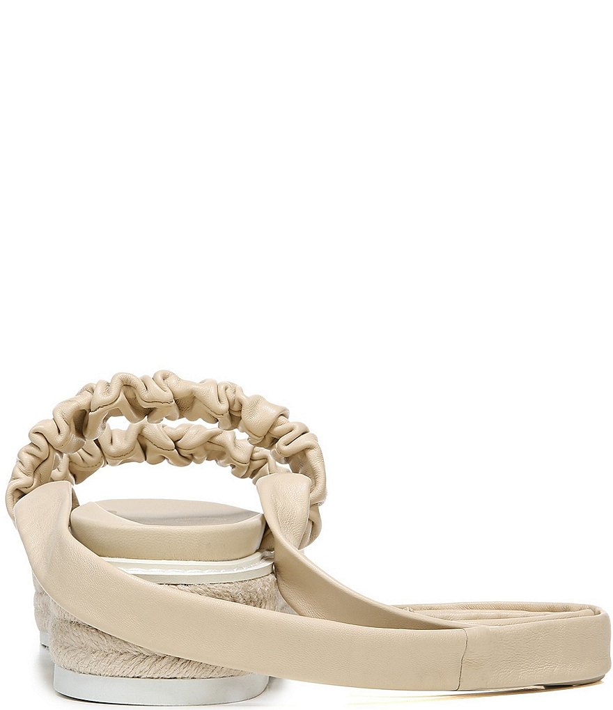 Sam Edelman Kerin Ruched Leather Espadrille Platform Sandals