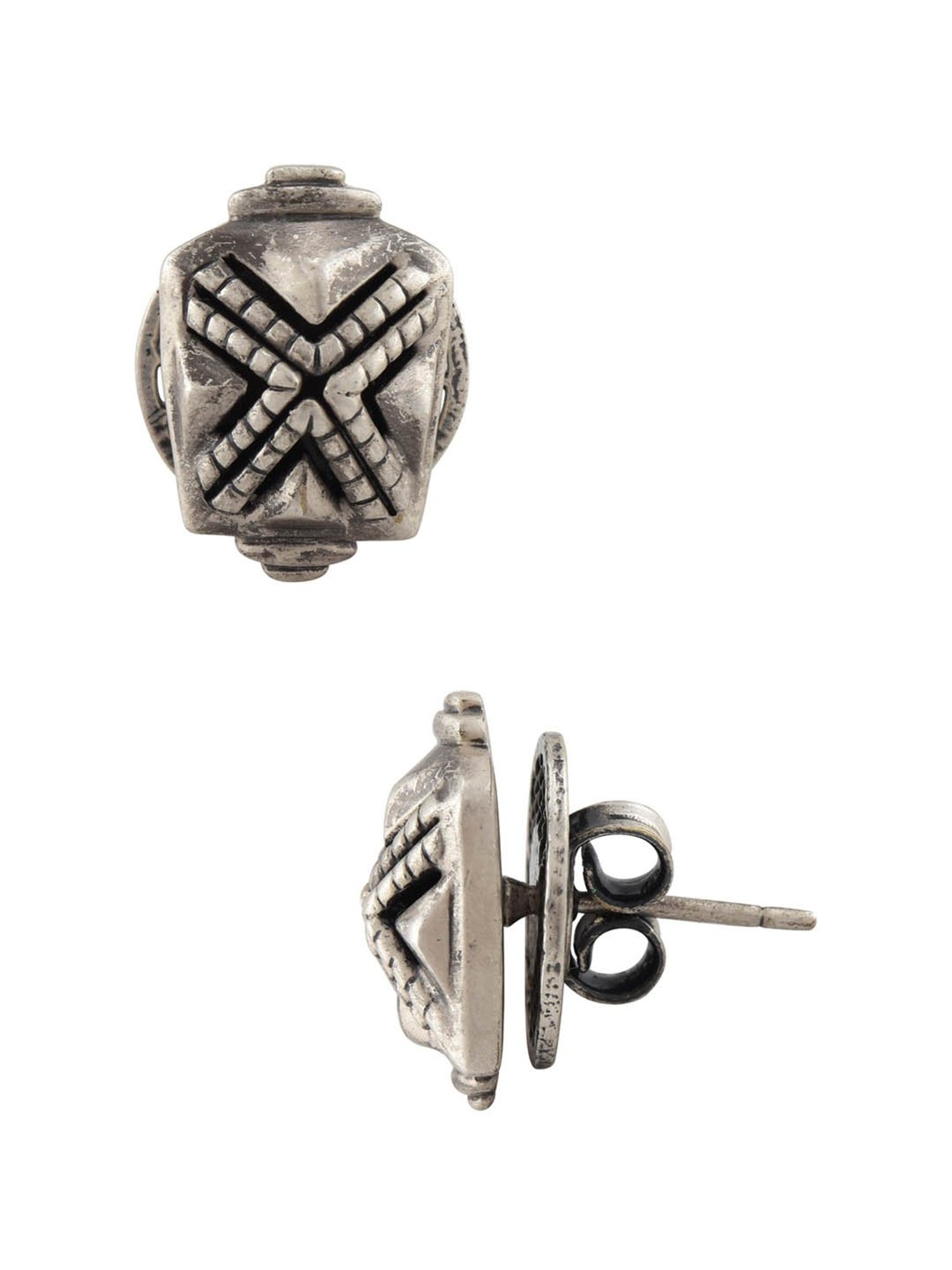 Tribe Amrapali Silver-Plated Coastal Cross Masaba Stud Earrings