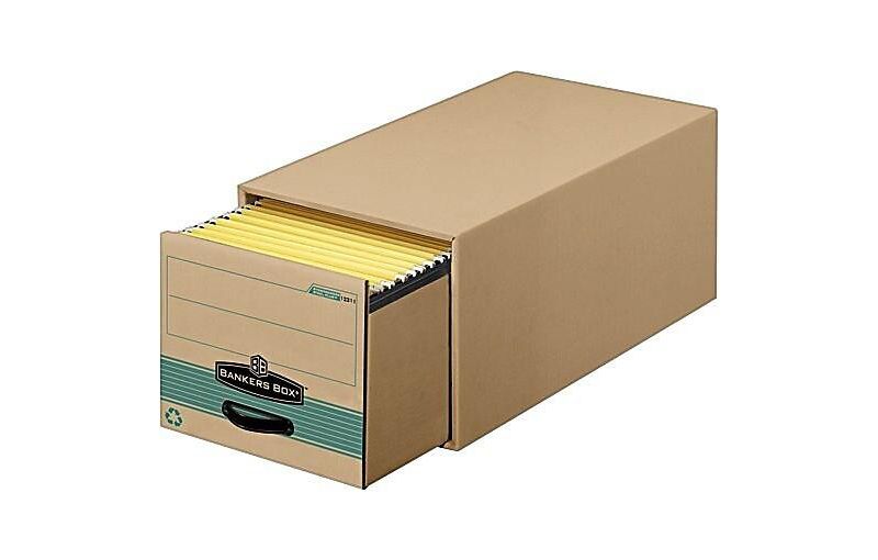 Bankers Box Super STOR/DRAWER Steel Plus Storage Box Letter Kraft/Green 6/Carton 1231101