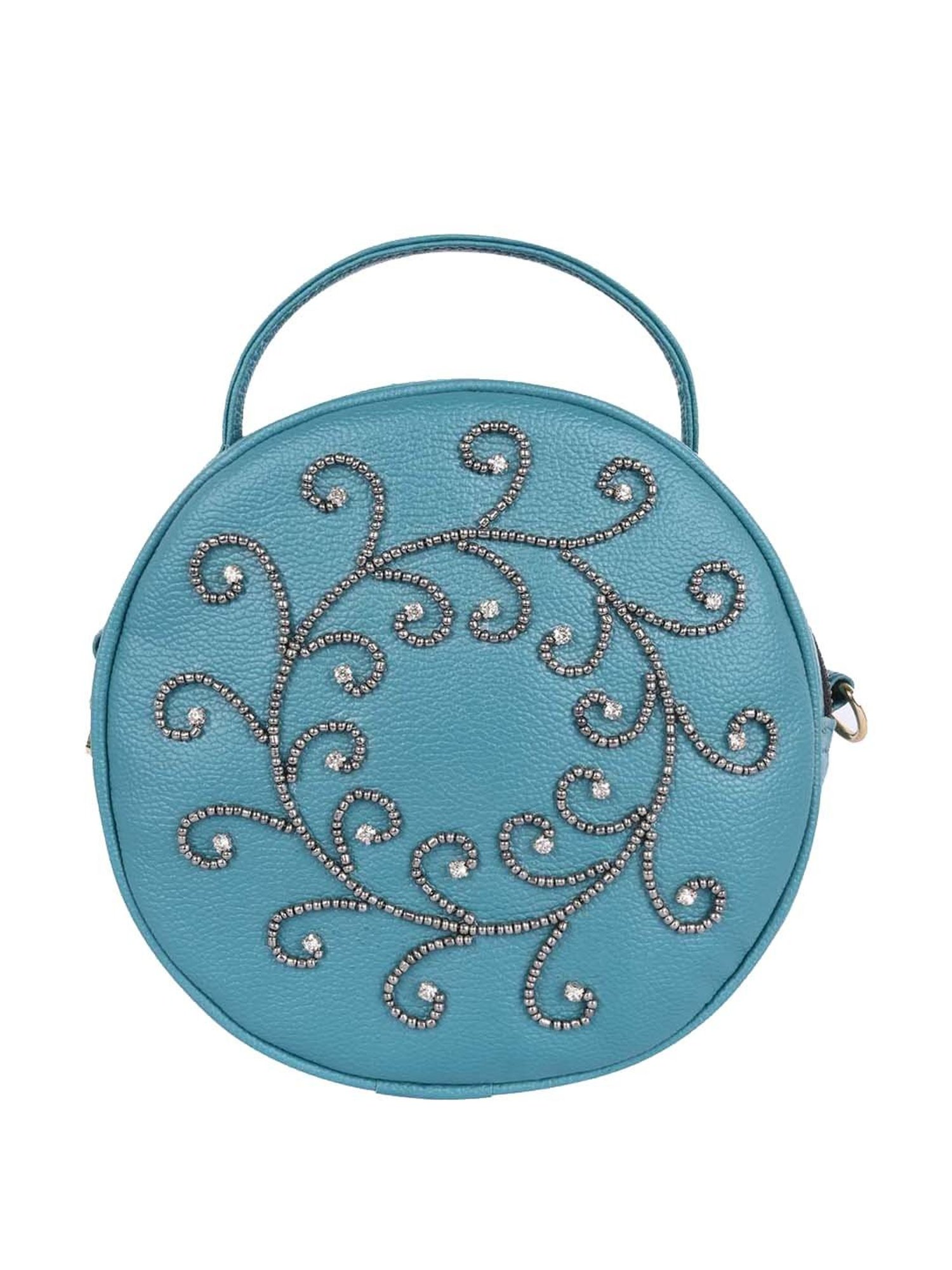 Bagsy Malone Blue Embellished Medium Sling Handbag