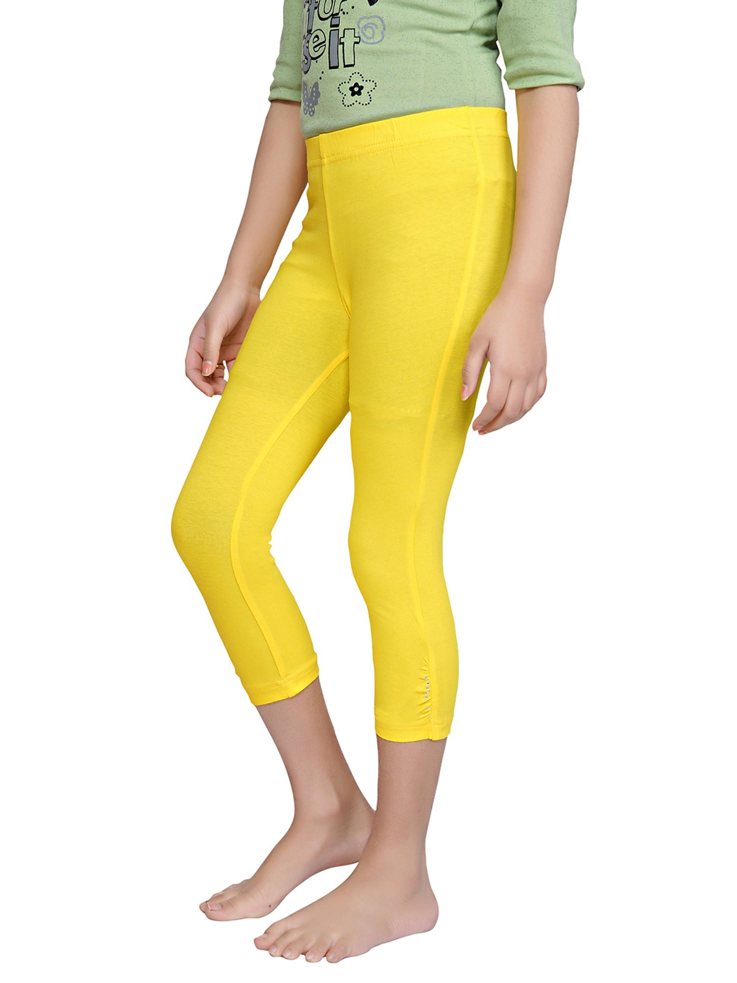 Tiny Girl Bright Yellow Solid Leggings