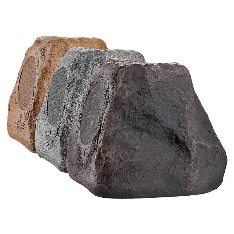 5.25" Slate Outdoor Rock Speaker 100W Weather Resistant Passive Stereo Pair RX550