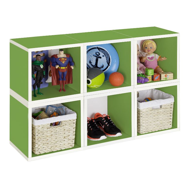 Way Basics Stackable Eco Cube Storage Cubby Organizer Green