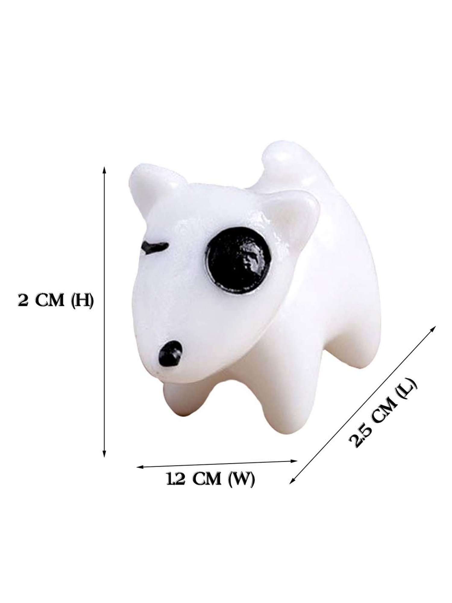 TAYHAA White Plastic Classic Toy Puppy Garden Showpiece - Set of 12