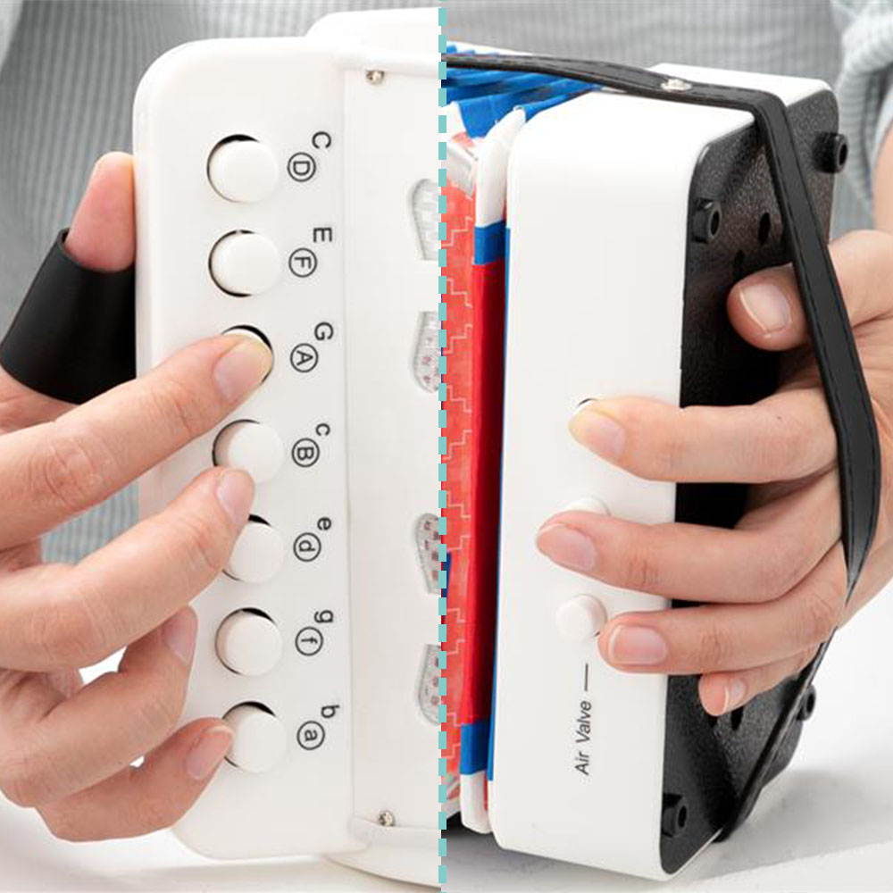 7-Key 2 Bass Kids Accordion Children's Mini Musical Instrument Easy to Learn Music White