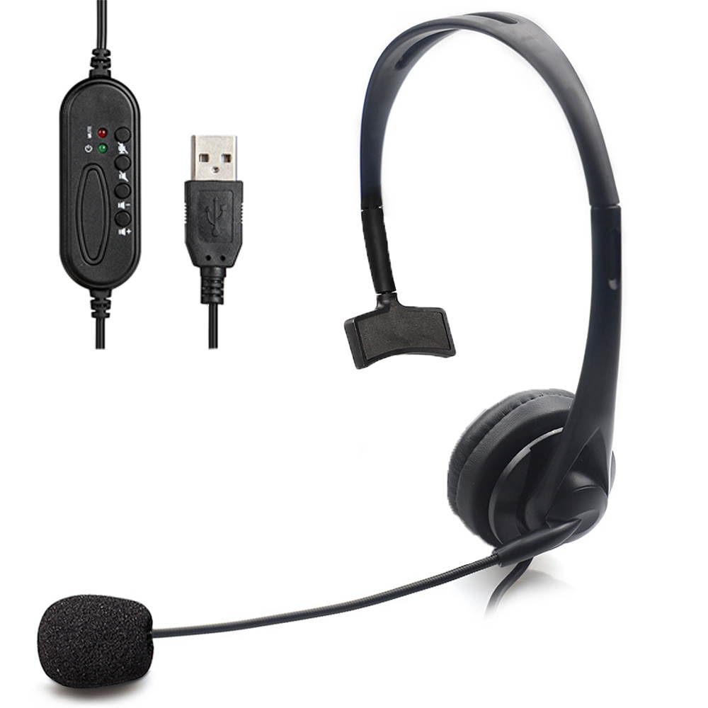 Cyber Acoustics Mono Headset and Boom Mic with PC Y-Adapter (AC-104)