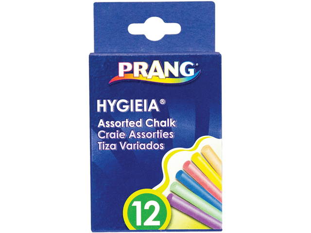 Dixon Prang 61400 Hygieia Chalk, 0.375" Chalk Size - Assorted Chalk - 12 / Pack, 1 Pack