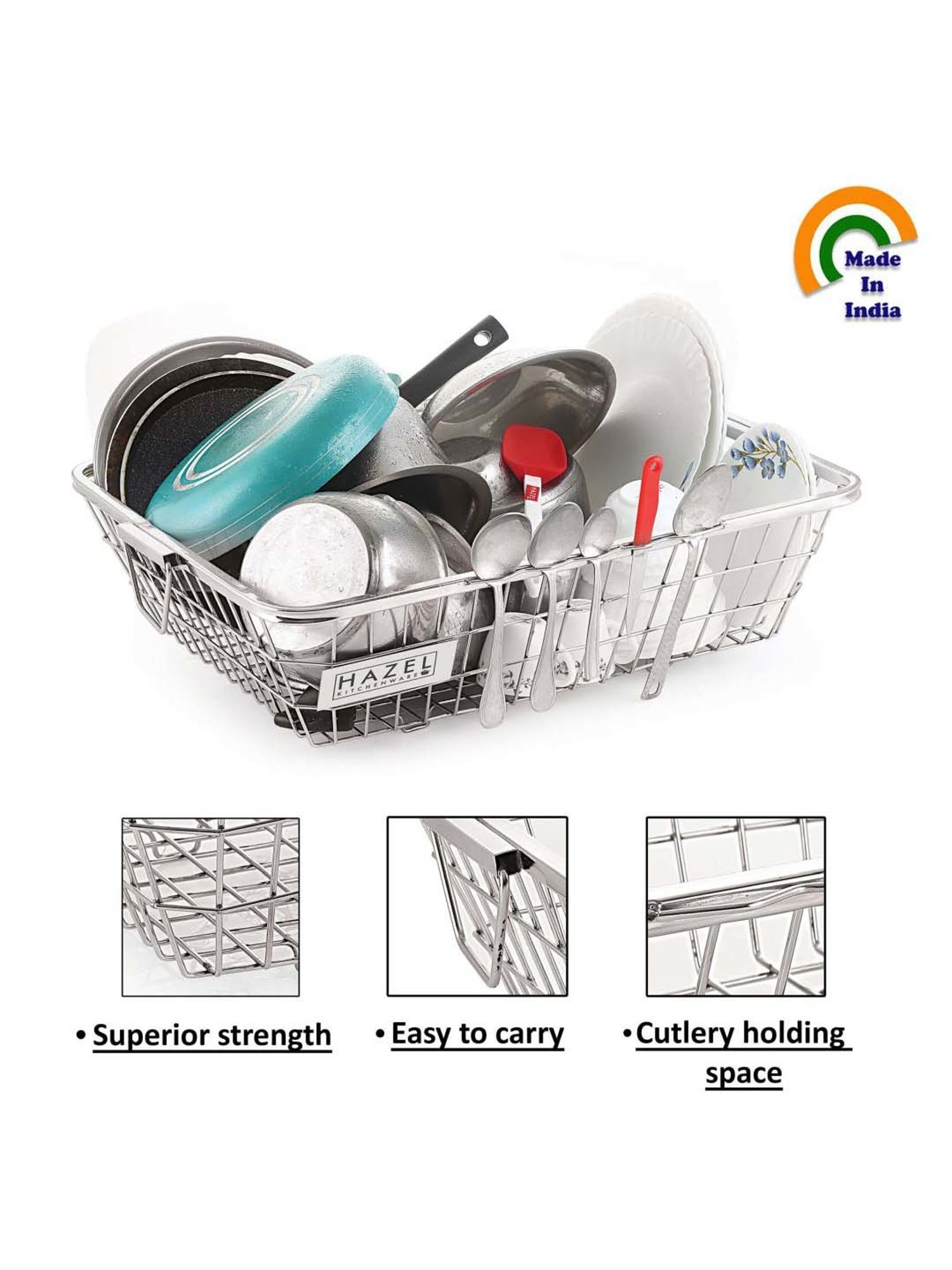 Joseph Joseph Grey Polypropylene 3-Tier Shelf Organizer With Drawer For Cabinet