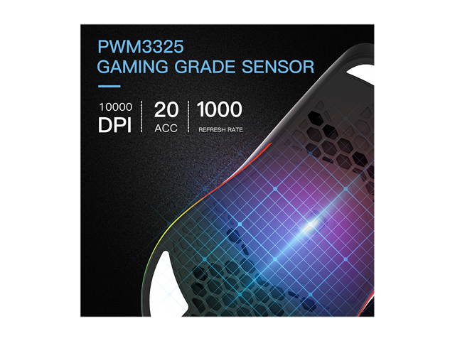 DELUX Lightweight Gaming Mouse(2.36g/67g) with Lightweight Honeycomb Shell Design, Ultralight Ultraweave Cable and 7 Programmable Buttons, 16000 DPI RGB Optical Mice (M700BU(3389)-Black)