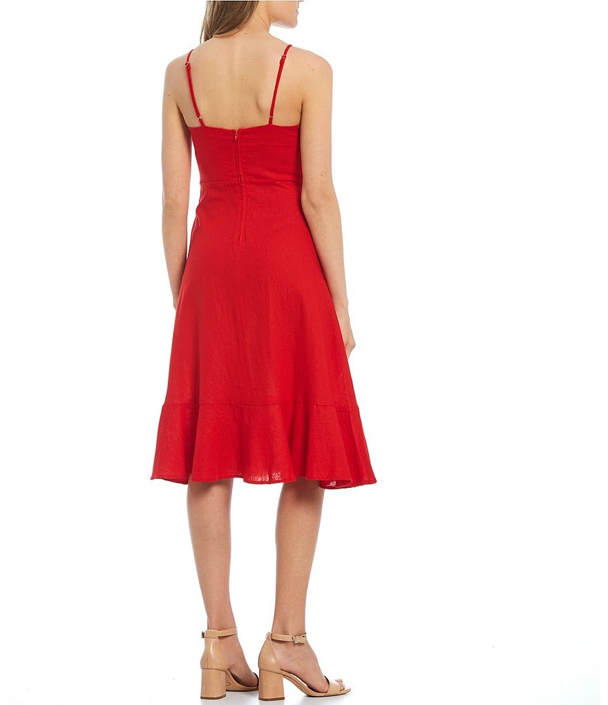 B. Darlin Sleeveless Lurex Striped Tiered Trapeze Dress