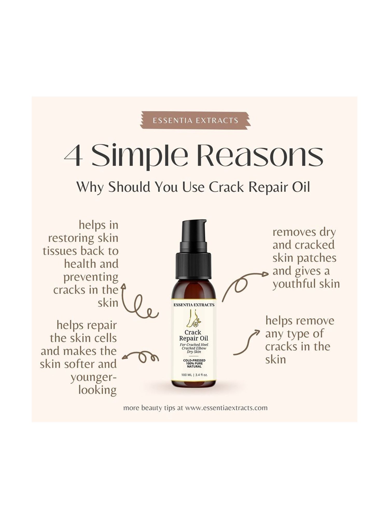 Essentia Extracts Cracked Heel & Elbow Repair Oil (Pack of 2) - 200 ml