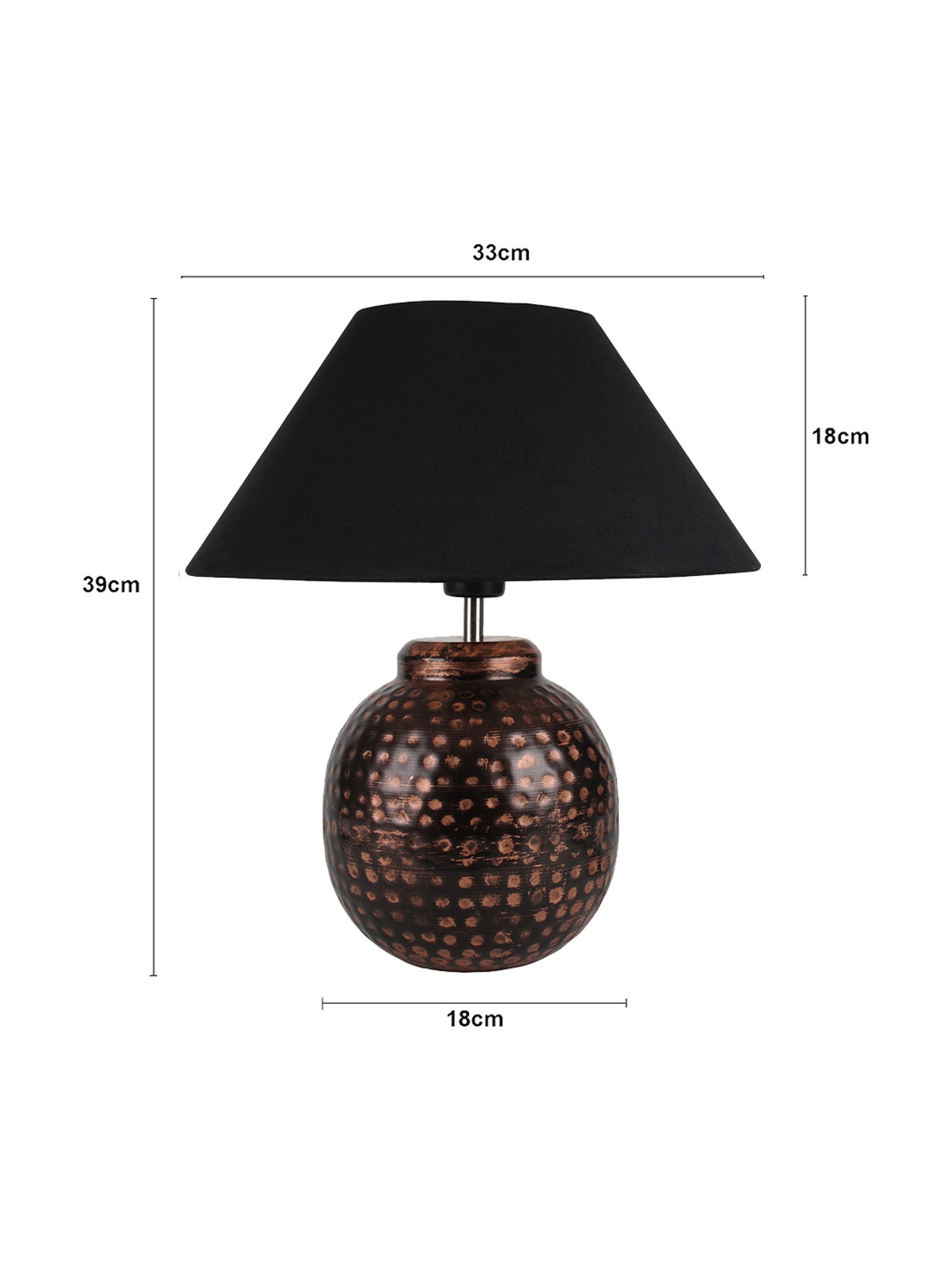 Homesake Black Hammered Oil-Rubbed Bronze Metal Table Lamp