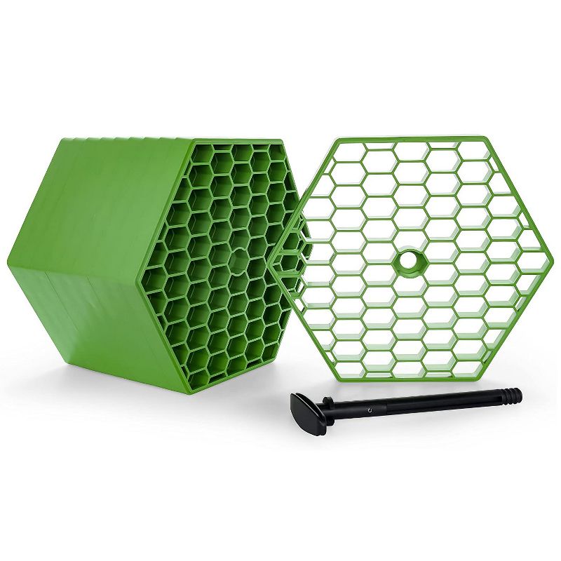 Camco 44533 FastPath Garden or Camping Portable Plastic Walkway Hexagon Stepping Stones, Green (10 Pack)