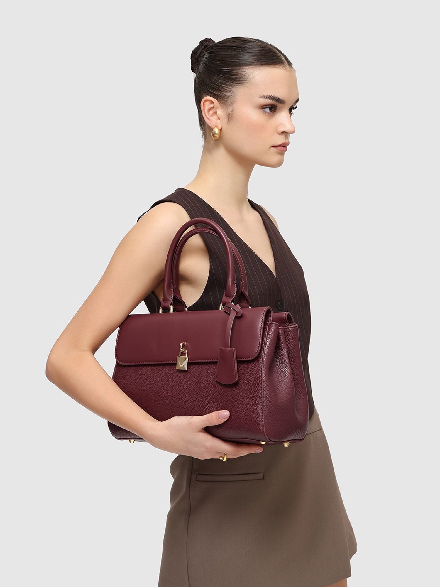 Miraggio Sierra Wine Medium Satchel Handbag