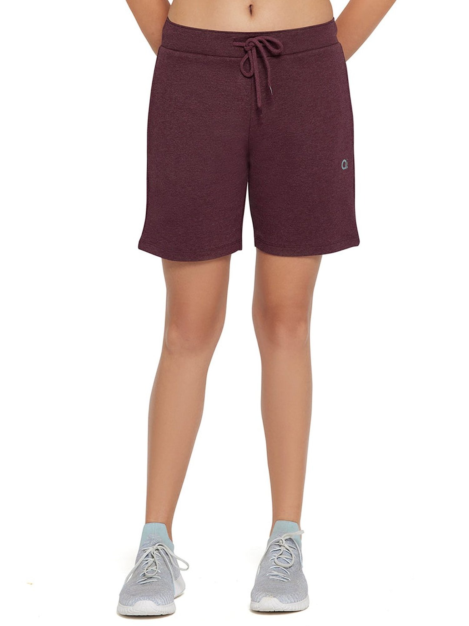Amante Wine Cotton Low Rise Sports Shorts