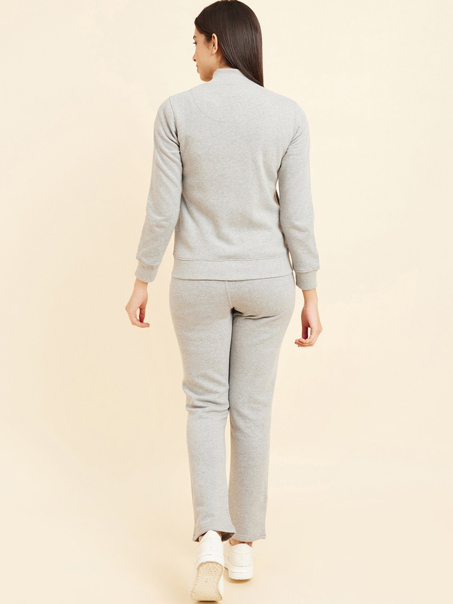 Sweet Dreams Grey Regular Fit Sports Jacket Track Pants Set