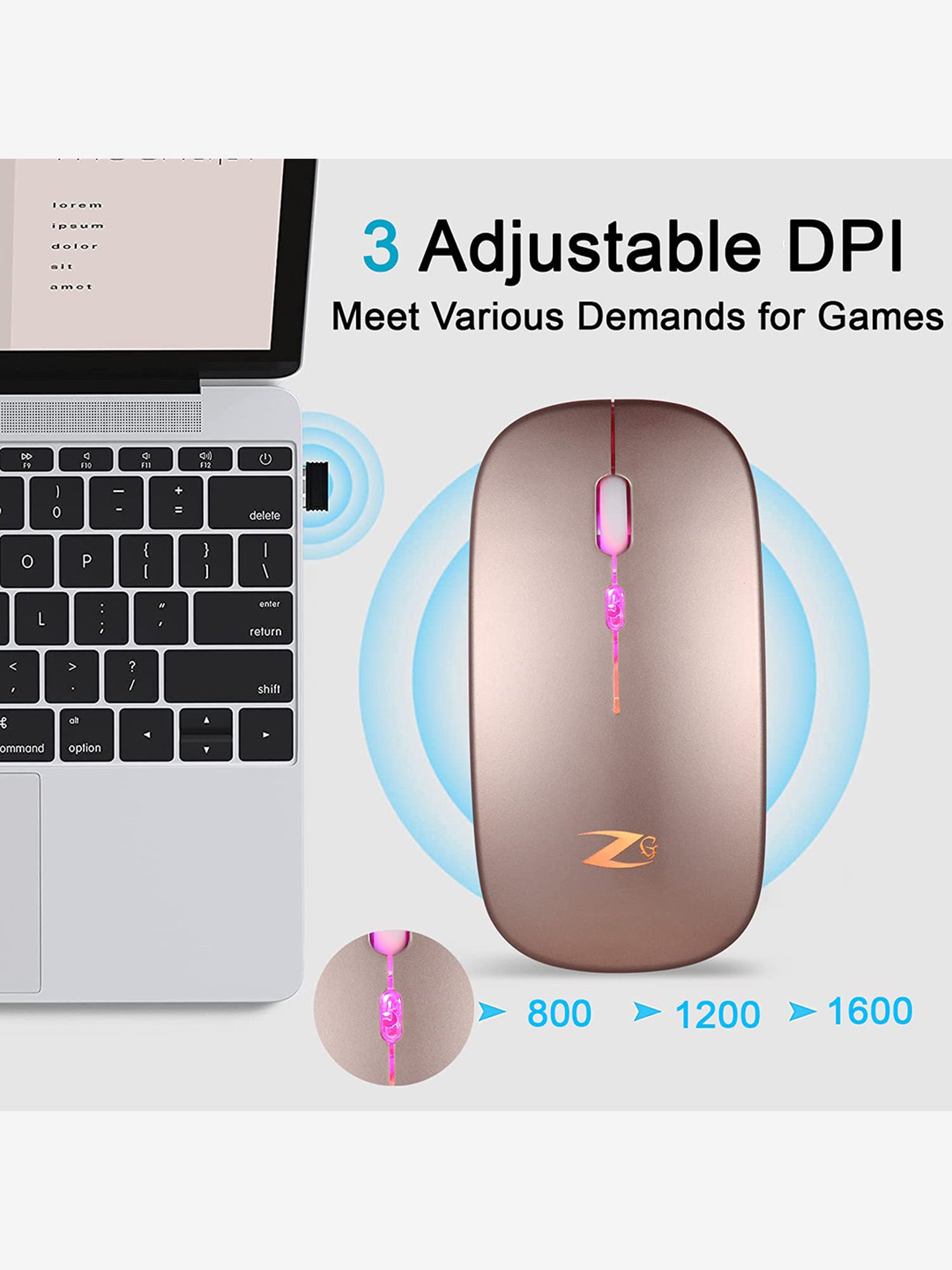 Zoook Blade Wireless Mouse (Rose Gold)