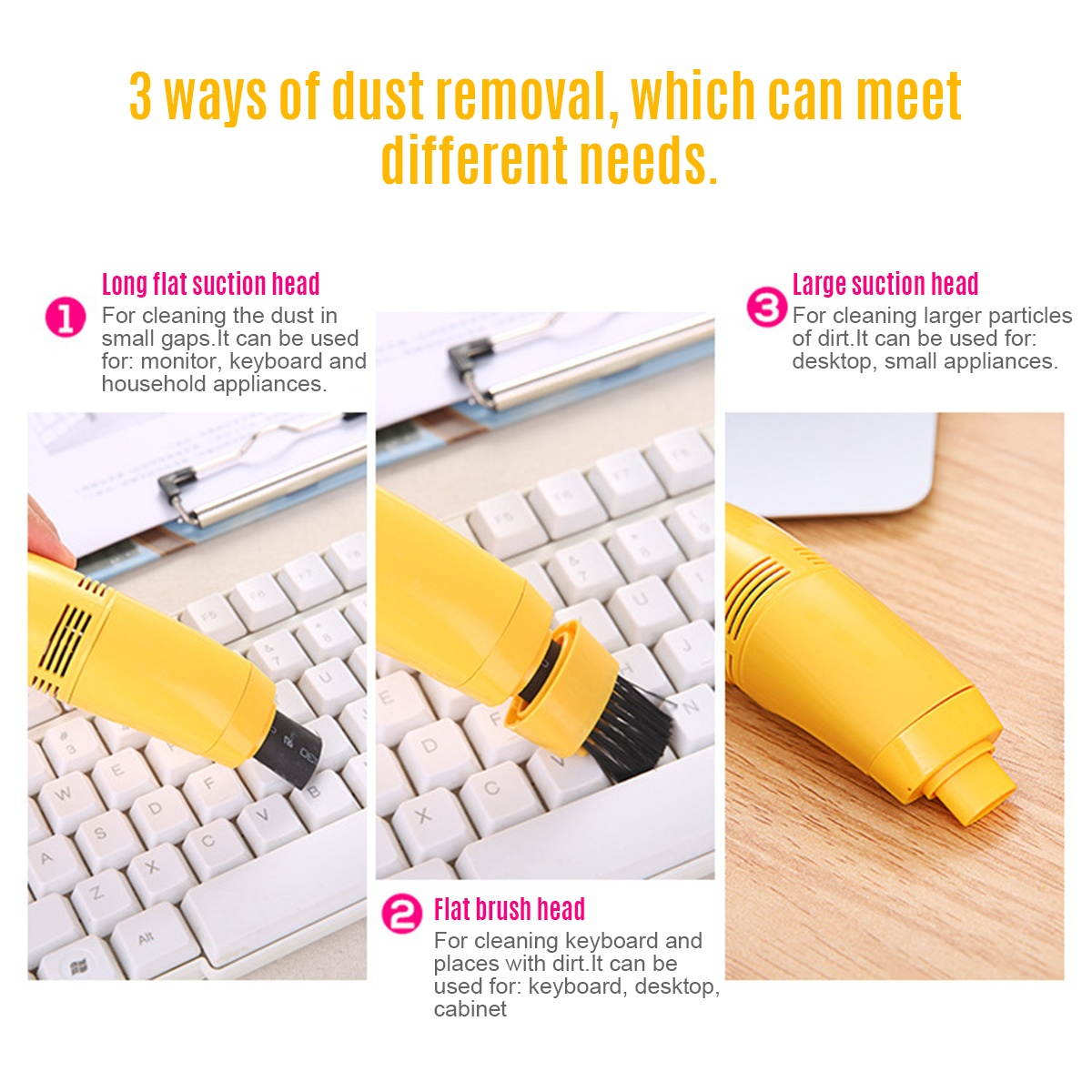 USB Computer keyboard Vacuum Cleaner Mini Desktop Dust Sweeper Collector Handheld Table Cleaning Tool for Office Car Home Pet House