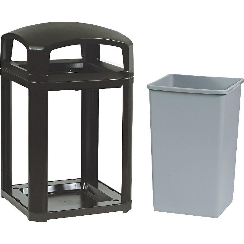 Safco At-Your-Disposal Recycling Center Polyethylene Three 28gal Bins Black 9798BL