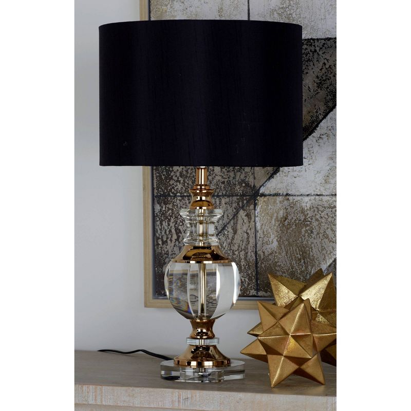 24" Round Iron and Glass Table Lamp - Olivia & May