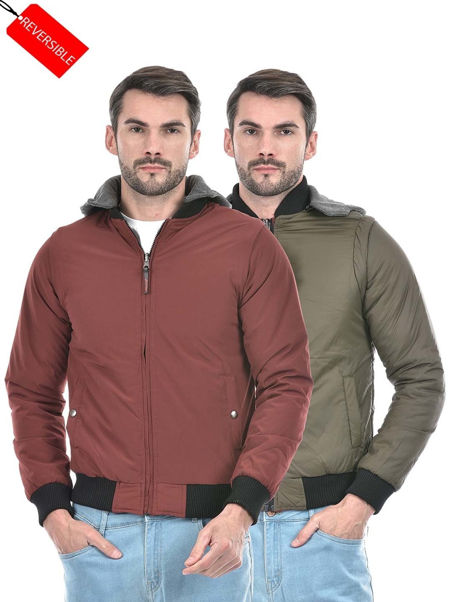 Lawman Pg3 Rust & Olive Regular Fit Reversible Jacket