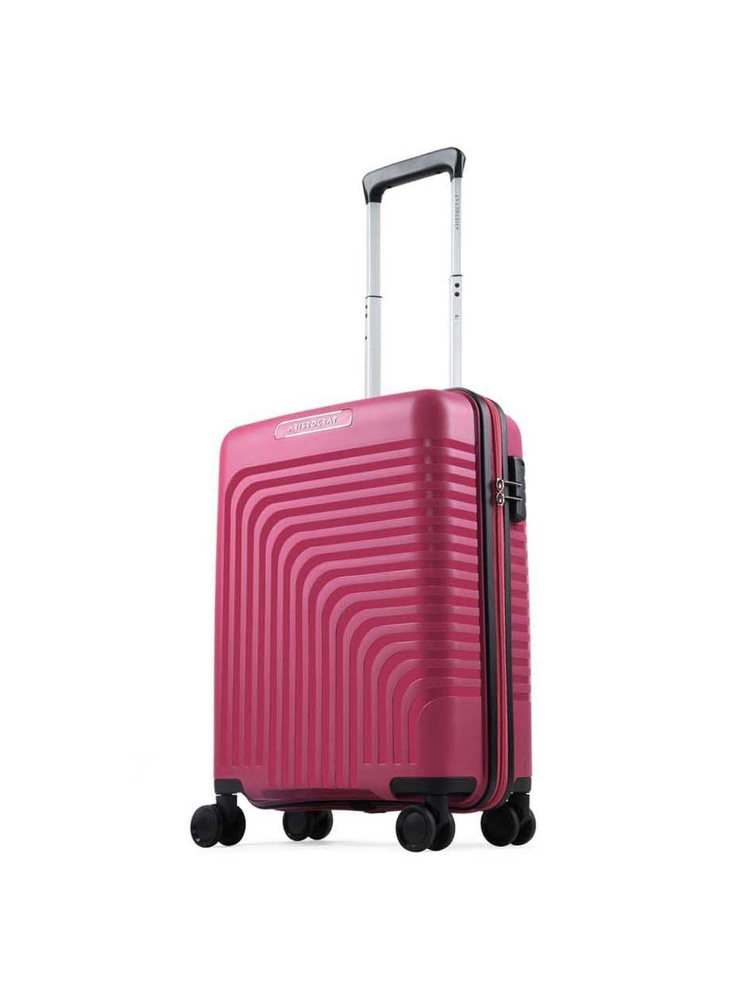 Aristocrat Wego Pink Textured Hard Cabin Trolley Bag - 36 cm