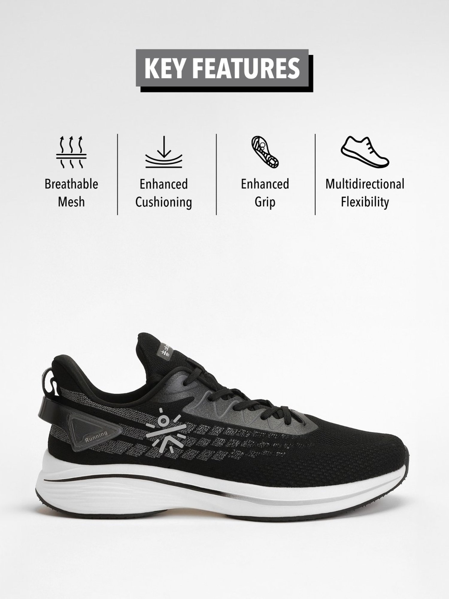 Cultsport Men's Active Black Running Shoes