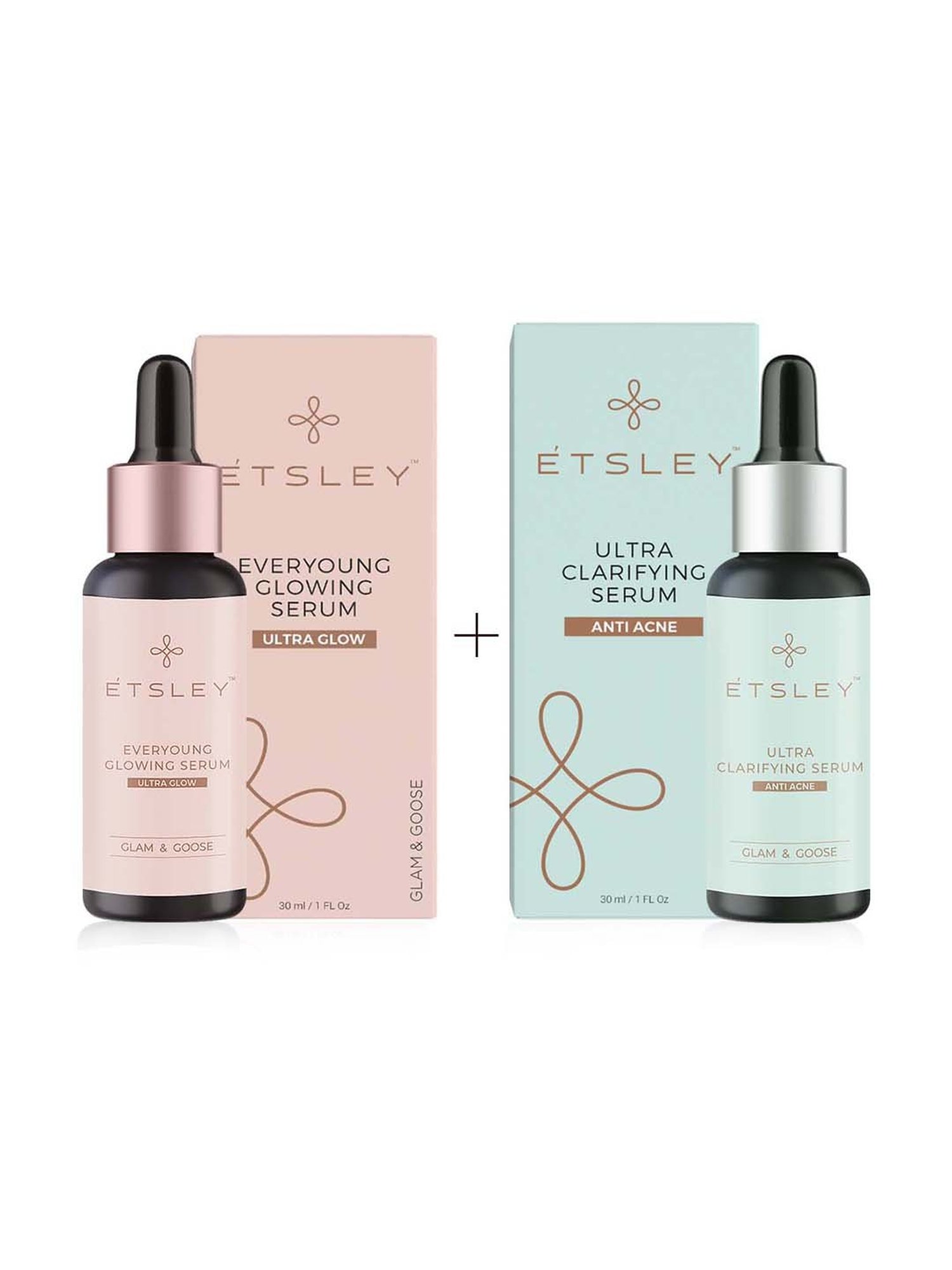 ETSLEY Skin Care Ultra Glow & Clarifying Serum Combo