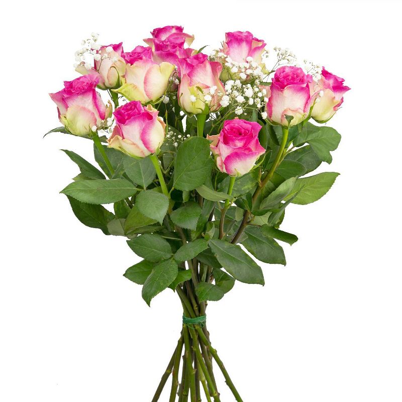 Colour Republic Pink Rose + Gypsophila Bouquet