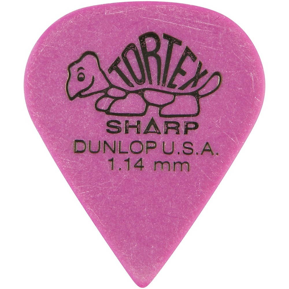 Dunlop Tortex Sharp 1.14mm Purple Picks, 12 Pack