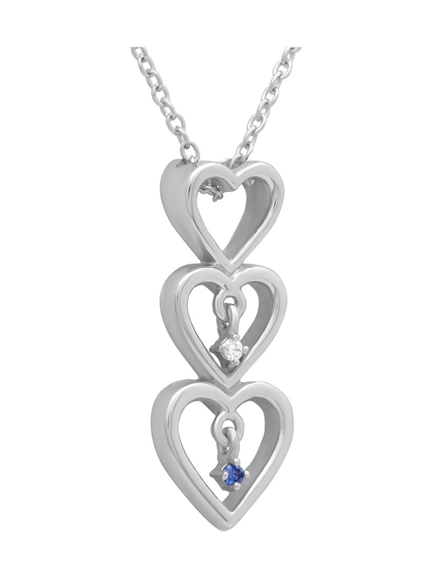 Anayra 92.5 Sterling Silver Heart Pendant with Chain for Women