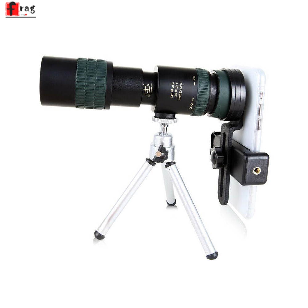 24X30mm Super Telephoto Zoom Monocular Telescope With Tripod & Clip Set For Travel, bird photography ,Hunting