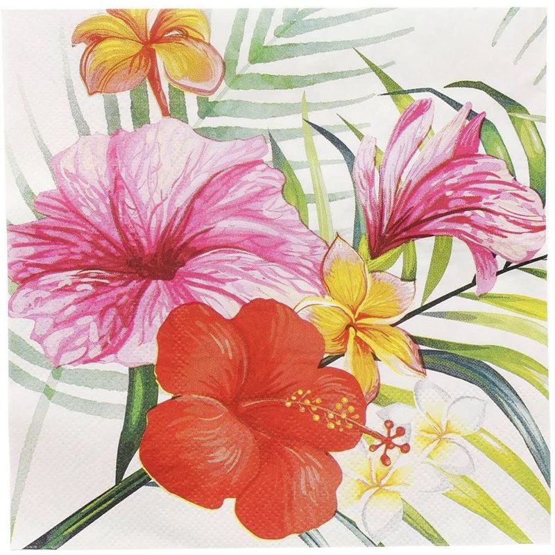 Blue Panda 144 Pieces Hawaiian Luau Dinnerware Set, Tropical Party Supplies (Serves 24)