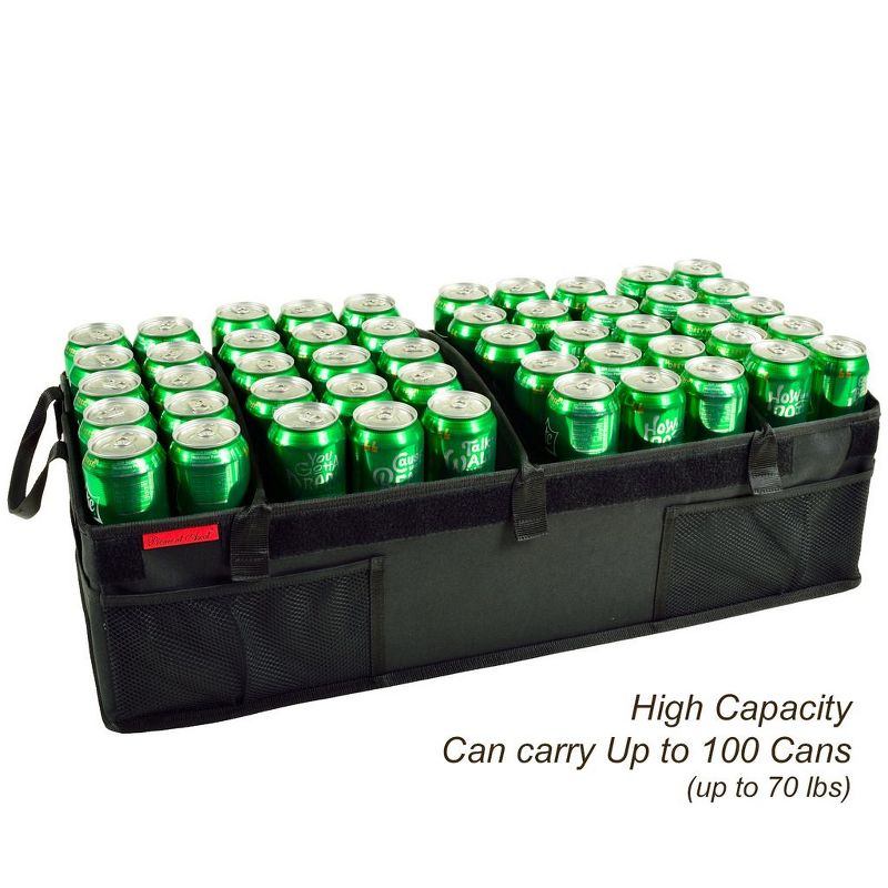 Picnic at Ascot - Ultimate Heavy Duty Trunk Organizer - No Slide Rigid Base - 70 LB Capacity - 30" wide x 14.75" deep x 9" high - Black