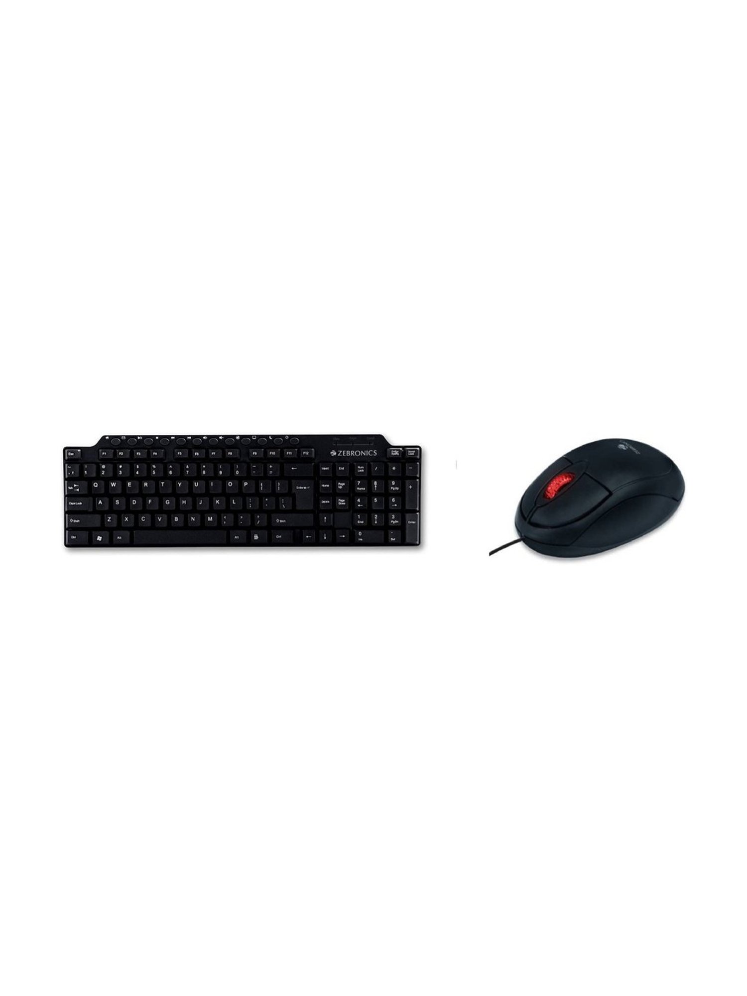 Zebronics KM2100 Keyboard & Rise Mouse Combo Set (Black)