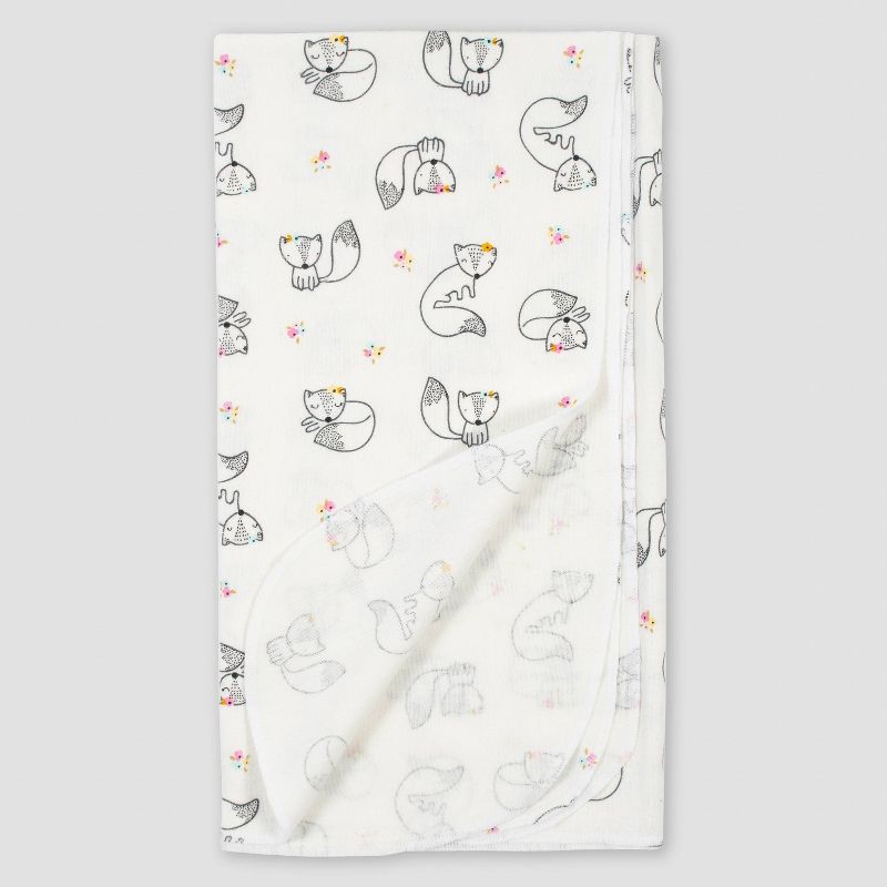 Gerber Baby Girls' 4pk Fox Flannel Blanket Set - Pink