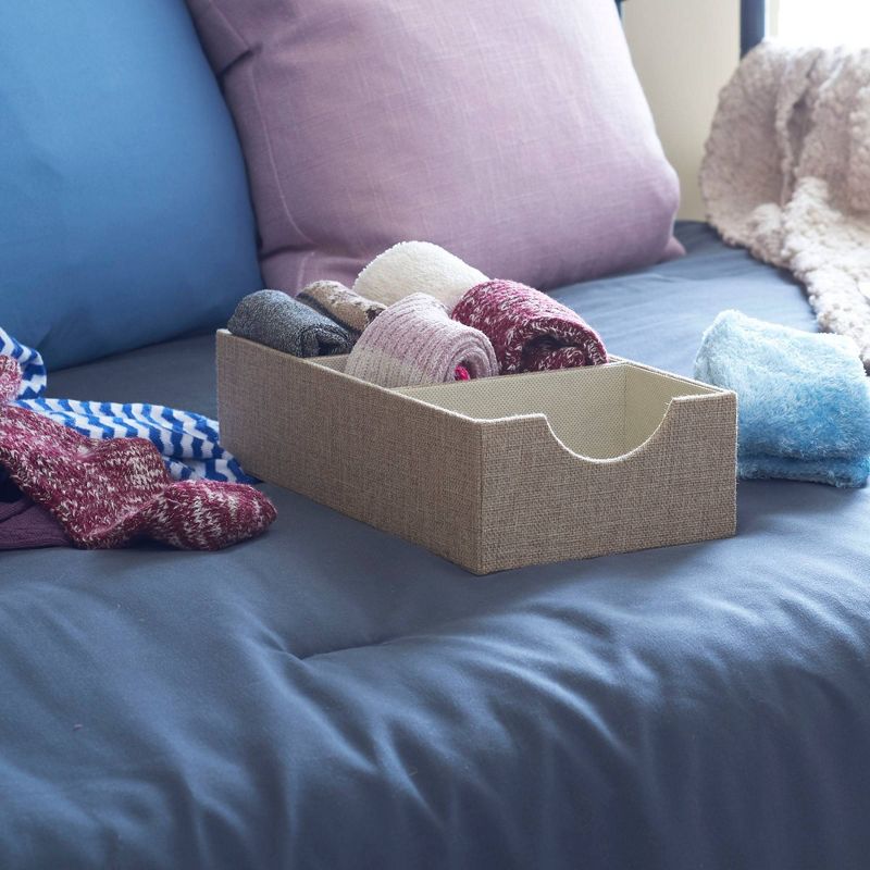 Household Essentials 3 Section Narrow Shelf Organizer Tray Brown