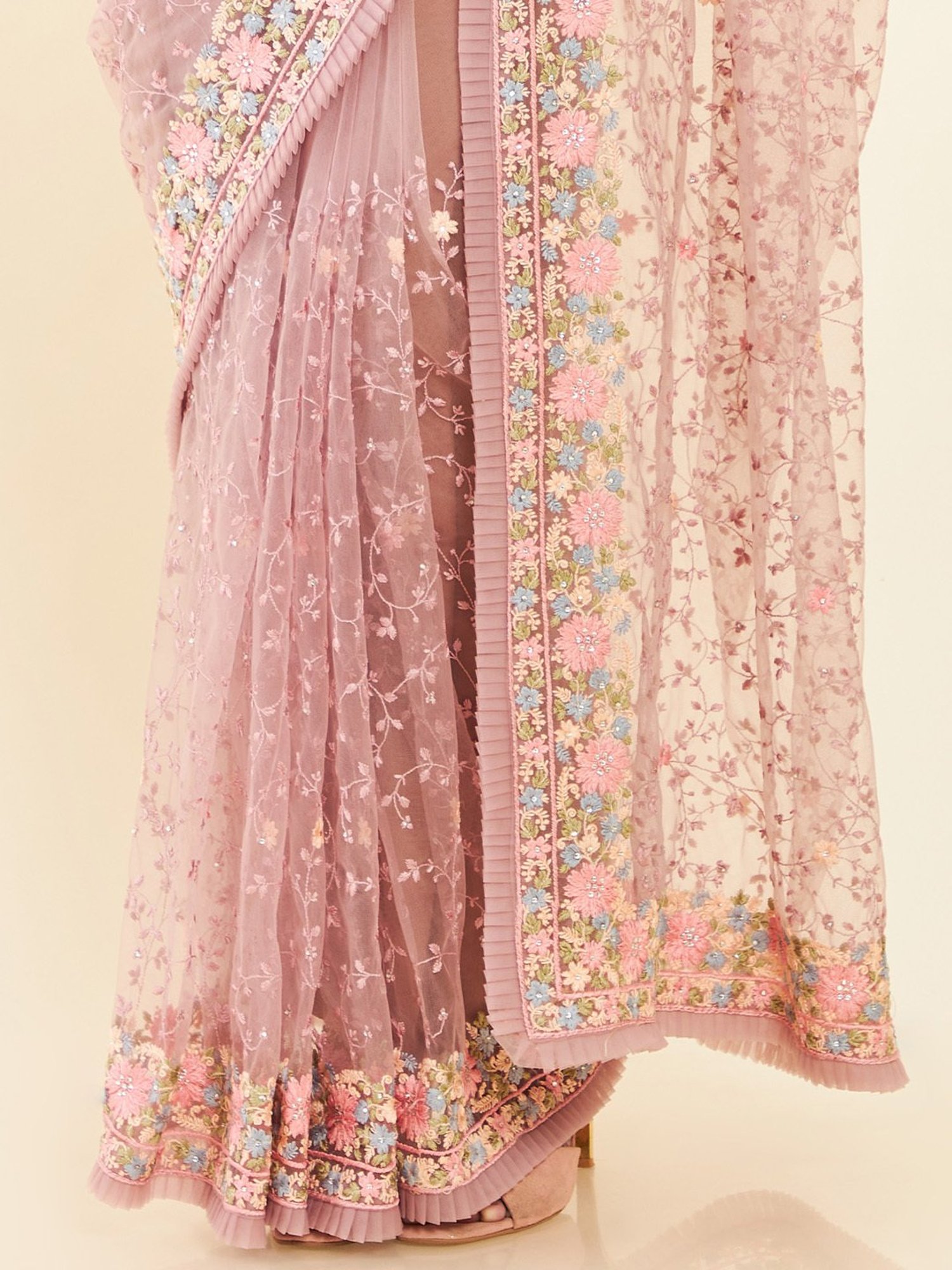 Unnati Silks Red Silk Printed Saree With Unstitched Blouse