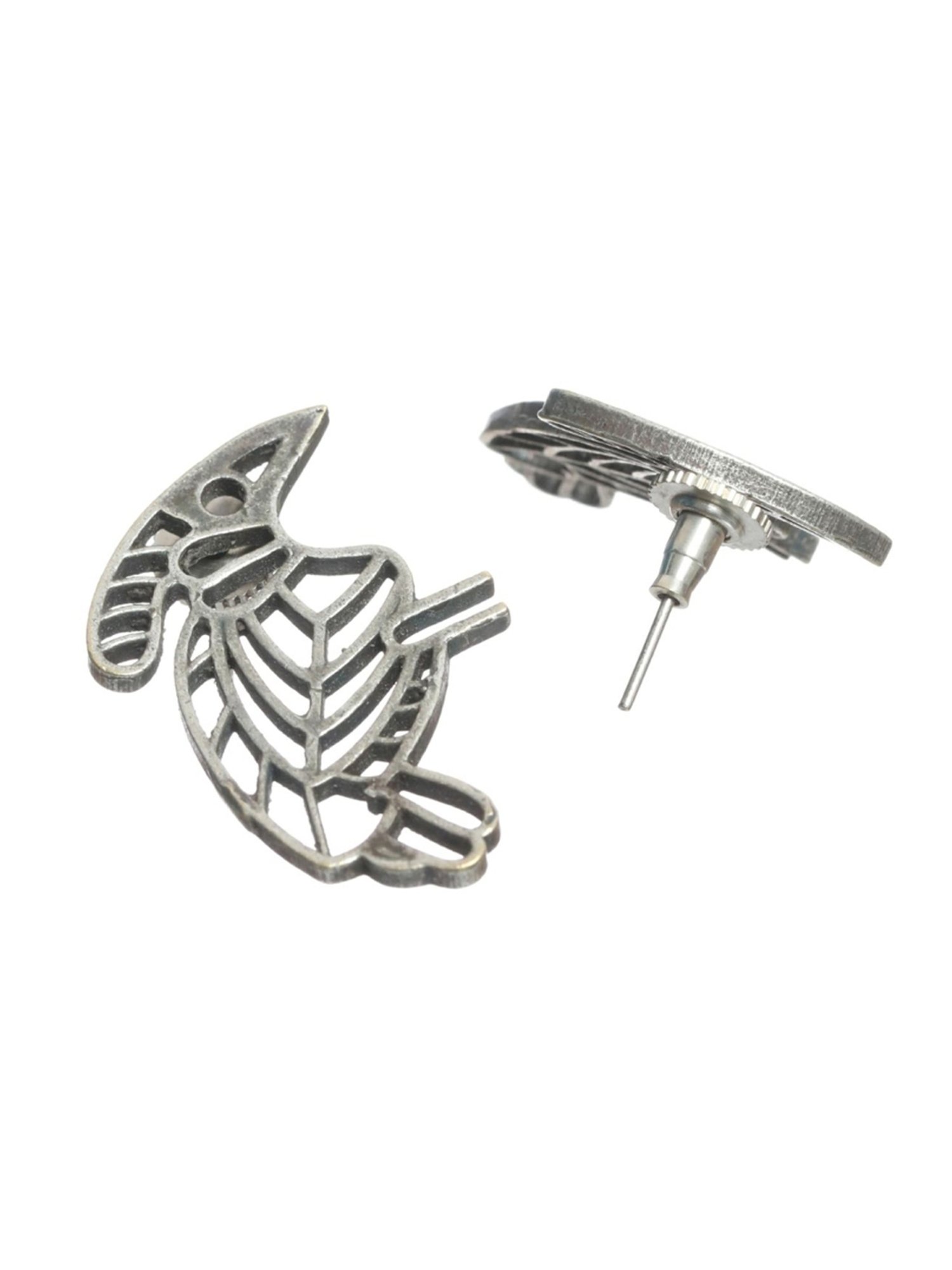 Aatmana Silver Look-Alike Dove Shaped Stud Earrings for Women