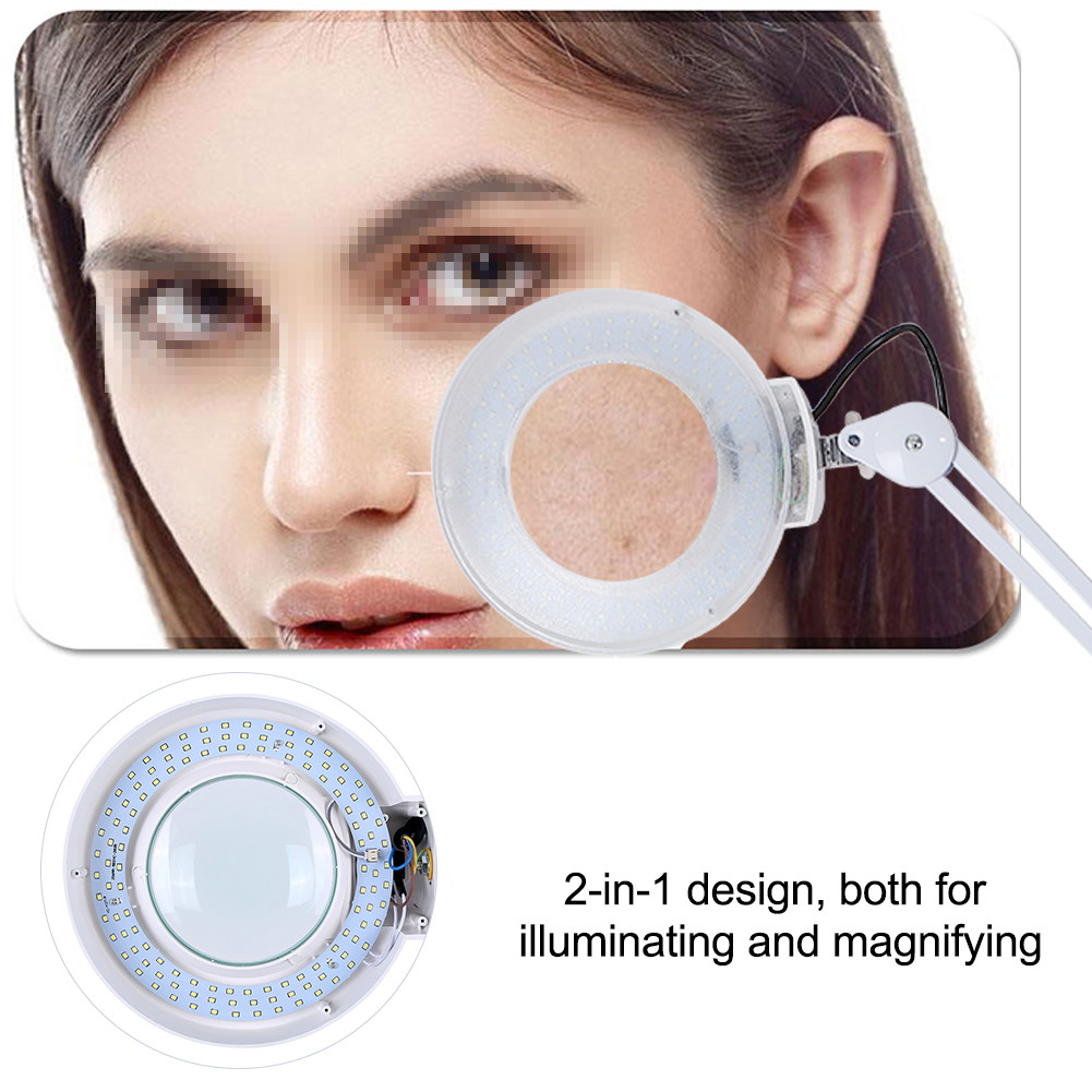 Magnifying LED Floor Lamp with Stand Flexible Adjustable Height Cold Light Reading Medical US