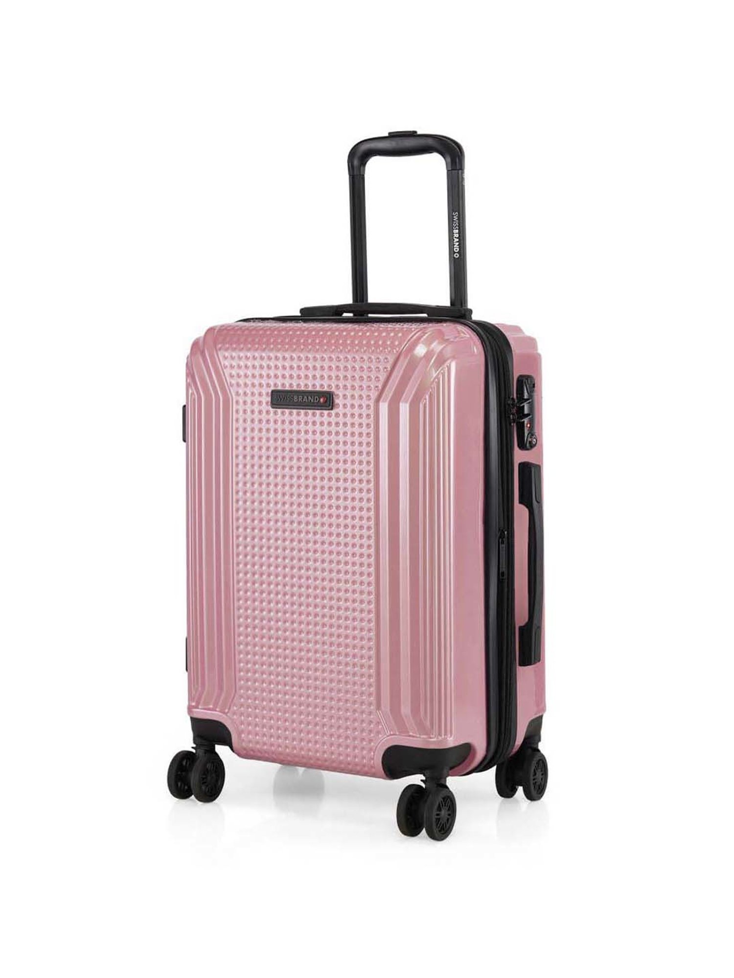 Swiss Brand Vernier Blush Pink 8 Wheel Small Hard Cabin Trolley - 36 Inch