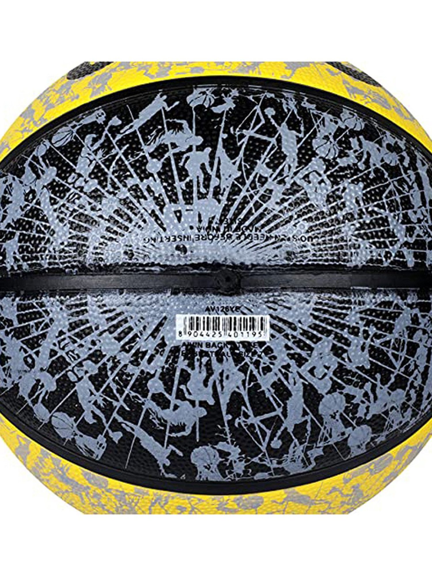 AIVIN Back Street Basketball & Nivia Air Pump Combo Pack (Mustard Yellow) Size - 7