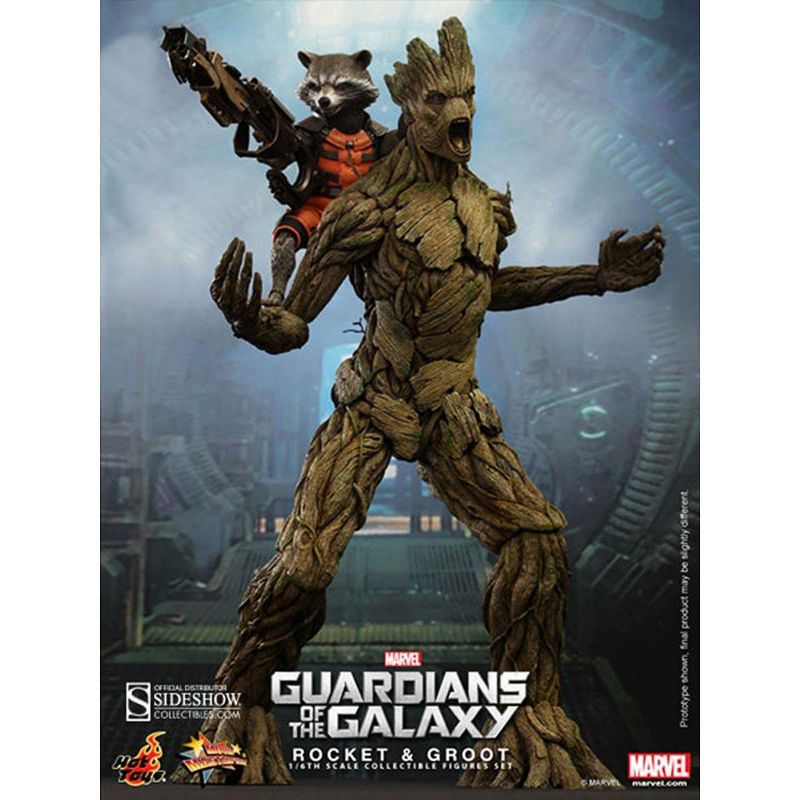 Hot Toys Guardians of the Galaxy Hot Toys 1/6th Scale Action Figure Set Rocket and Groot